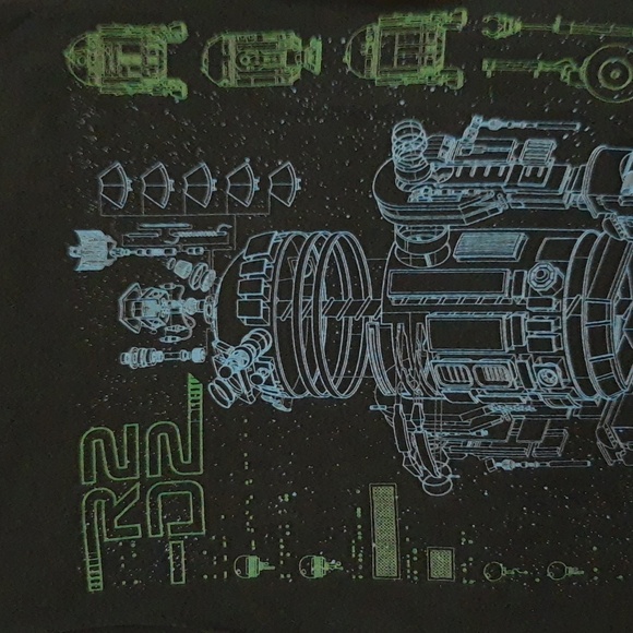 Star Wars Inside R2D2 Graphic Tee Youth Large PTP 16" - Picture 5 of 7